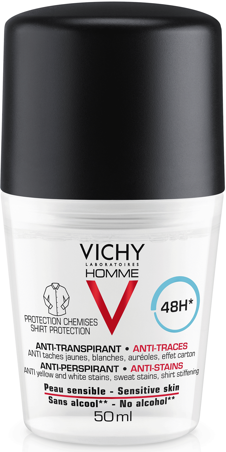 Vichy Homme AntiTranspirant Sensitive Skin RollOn 48H, 50ml
