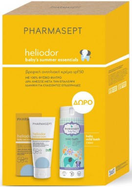 Pharmasept PROMO Heliodor Baby Sun Care Cream SPF50 ,100ml & ΔΩΡΟ Baby Mild Bath, 250ml