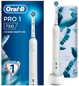 Oral-B Pro 1 750 White Design Edition & Θήκη Ταξιδίου, 1 Τεμάχιο