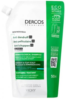 Vichy Dercos Anti Dandruff Σαμπουάν Κατά της Πιτυρίδας Για Κανονικά Μαλλιά Refill, 500ml