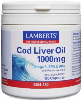 Lamberts Cod Liver Oil 1000mg, 180 Κάψουλες