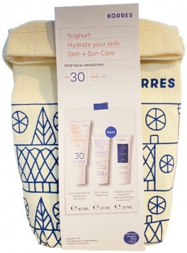 Korres PROMO Sunscreen Face Cream Gel SPF30 40ml - Nourishing Probiotic Ενυδατική Gel Cream 20ml - Foaming Cream Cleanser 20ml