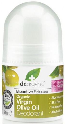 Dr. Organic Virgin Olive Oil Deodorant Roll On, 50ml