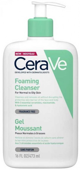 CeraVe Foaming Cleanser Κανονική- Λιπαρή Επιδερμίδα, 473ml