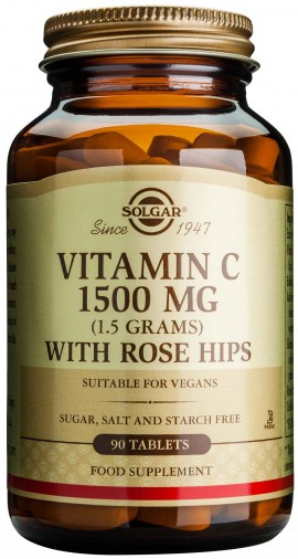 Solgar Vitamin C1500mg With Rose Hips, 90 Ταμπλέτες