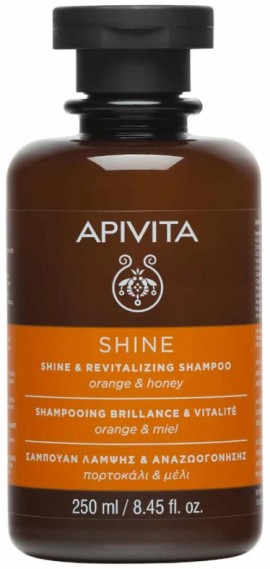 Αpivita Shine & Revitalising Σαμπουάν Με Πορτοκάλι & Μέλι, 250ml