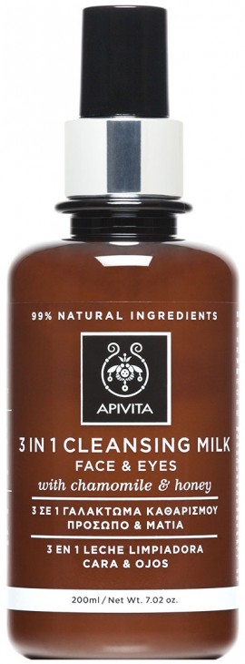 Apivita Γαλάκτωμα Καθαρισμού 3 Σε 1 Με Χαμομήλι & Μέλι, 200ml