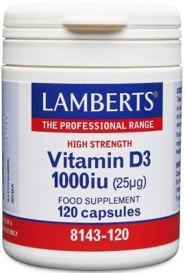 Lamberts Vitamin D3 1000iu, 120 Καψουλες