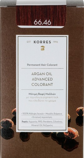 Korres Argan Oil Advanced Colorant 66.46 Έντονο Κόκκινο Βουργουνδίας, 50ml