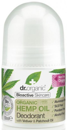 Dr. Organic Hemp Oil Deodorant Roll On, 50ml