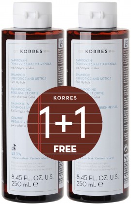 Korres Σαμπουάν Γλυκύρριζα & Τσουκνίδα, 2x 250ml