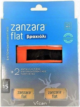 Vican Zanzara Βραχίολι Πορτοκαλί Με Δύο Εντομοαπωθητικές Ταμπλέτες S/M