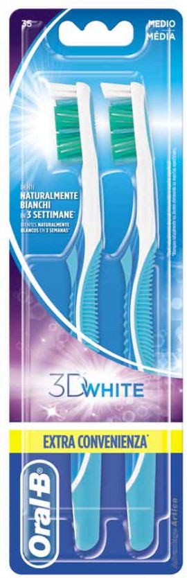 Oral- B 3D White Οδοντόβουρτσα 35 Μέτρια, 2 Τεμάχια