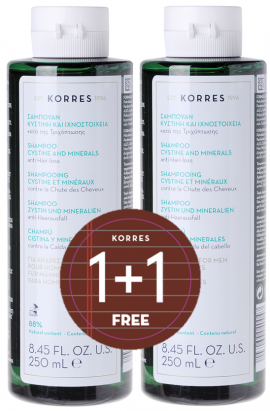 Korres Σαμπουάν Κυστίνη & Ιχνοστοιχεία, 2x 250ml