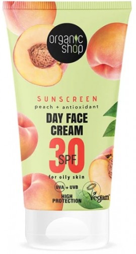 Natura Siberica Organic Shop Peach SPF30 Αντηλιακή Για Λιπαρή Επιδερμίδα, 50ml