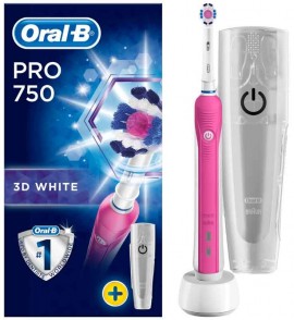Oral-B Pro 750 Pink & Δώρο Θήκη Ταξιδίου
