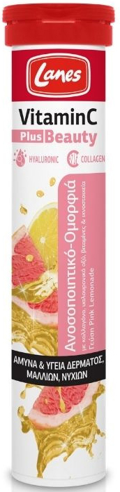 Lanes Vitamin C Plus Beauty Pink Lemonade 500mg, 20 Αναβρ. Δισκία