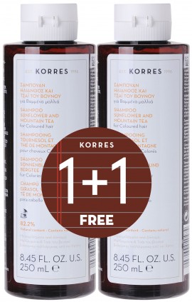 Korres Σαμπουάν Ηλίανθος & Τσάι Του Βουνού, 2x 250ml