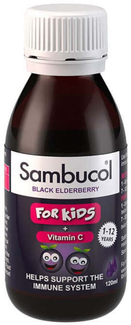 Olvos Sambucol Black Elderberry +Vitamin C For Kids, 120ml