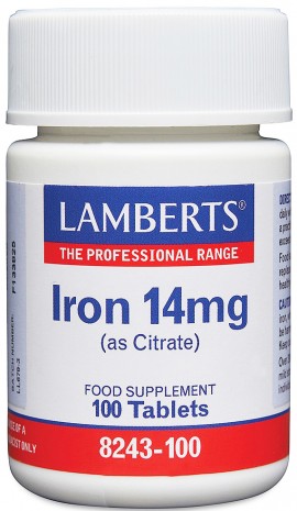 Lamberts Iron 14mg, 100 Ταμπλέτες