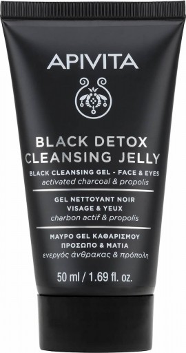 Apivita Mini Black Detox Cleansing Jelly For Face And Eyes, 50ml