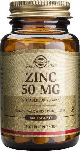 Solgar Zinc Gluconate 50mg, 100 Ταμπλέτες