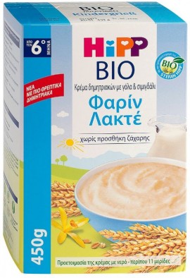 Hipp Φαρίν Λακτέ Με Γάλα & Σιμιγδάλι, 450gr