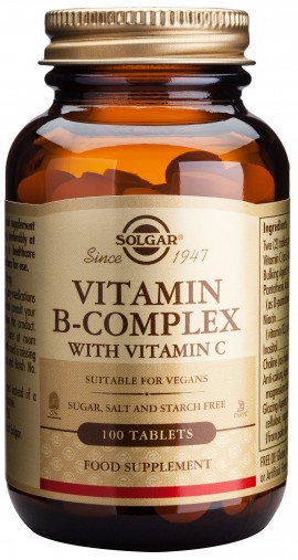 Solgar B- Complex With Vitamin C, 100 Ταμπλέτες