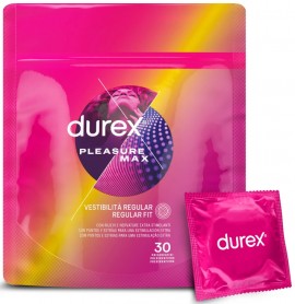 Durex Προφυλακτικά με Κουκίδες & Ραβδώσεις Pleasuremax Κανονική Εφαρμογή, 30 Τεμάχια