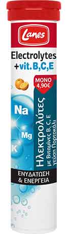 Lanes Electrolytes + Vit. B,C,E Πορτοκάλι, 20 Αναβράζοντα Δισκία