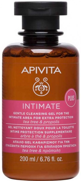 Apivita  Intimate Plus, Gel Καθαρισμού για την Ευαίσθητη Περιοχή Με Τea Tree & Πρόπολη,200ml