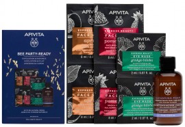 Apivita Promo Bee Party Ready Face Scrub Apricot 2x8ml & Face Mask Pomegranate 2x8ml & Eye Mask Ginkgo Biloba 2x2ml & Cleansing Foam Face & Eyes 75ml