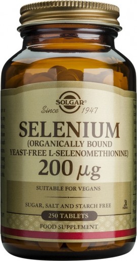 Solgar Selenium 200mg, 250 Ταμπλέτες