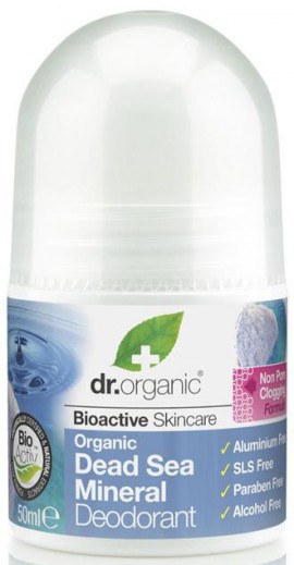 Dr. Organic Dead Sea Mineral Deodorant Roll On, 50ml