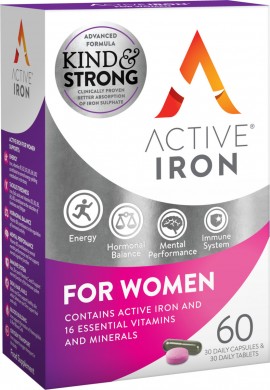Active Iron For Women, 30 Kάψουλες & 30 Tαμπλέτες