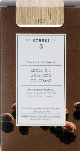Korres Argan Oil Advanced Colorant 10.1 Ξανθό Πλατίνας Σαντρέ, 50ml