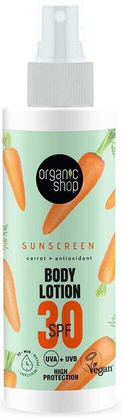 Natura Siberica Organic Shop Carrot  SPF30 Αντηλιακή Λοσιόν Σώματος, 150ml
