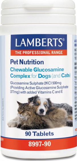 Lamberts Pet Nutrition Chewable Glucosamine Complex for Cats & Dogs, 90 Ταμπλέτες