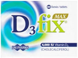 Uni-Pharma D3 Fix Max 4000 IU, 60 Ταμπλέτες