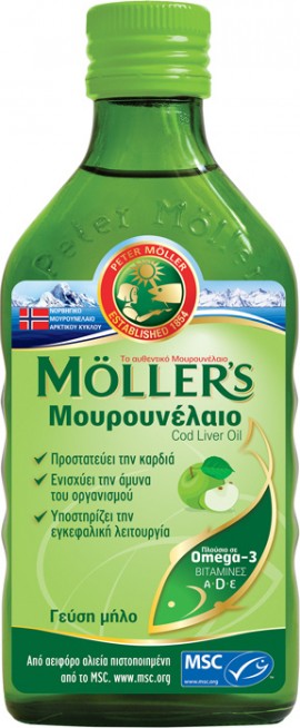 Möller’s Υγρό Μουρουνέλαιο Mε Γεύση Μήλο, 250ml