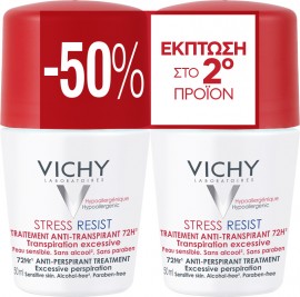 Vichy Deodorant Stress Resist 72ώρες Roll-On, 2x 50ml