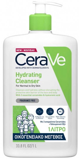 CeraVe Hydrating Cleanser Κανονική - Ξηρή Επιδερμίδα, 1000ml