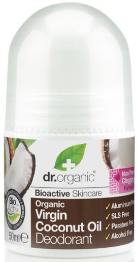 Dr. Organic Virgin Coconut Oil Deodorant Roll On, 50ml
