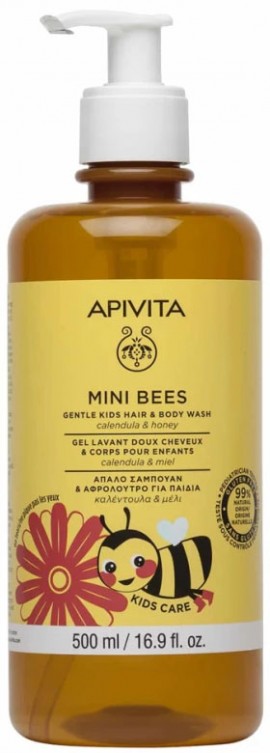 Apivita Mini Bees Gentle Kids Hair & Body Wash Calendula & Honey, 500ml