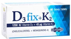 Uni-Pharma D3 Fix 1.200+ Κ2 45μg, 60 Ταμπλέτες