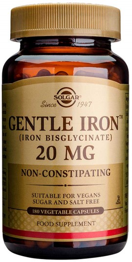 Solgar Gentle Iron 20mg, 180 Κάψουλες