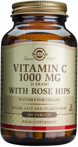 Solgar Vitamin C1000mg With Rose Hips, 100 Ταμπλέτες