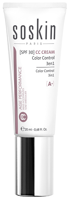 Soskin A+ CC Cream Color Control 3 in 1 SPF30, 20ml
