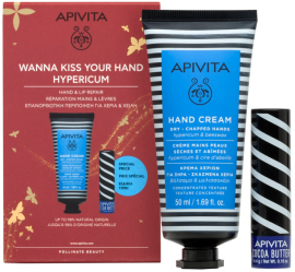 Apivita Promo Wanna Kiss Your Hand Hypericum 50ml & Lip Care Βούτυρο Κακάο SPF20 4.4gr
