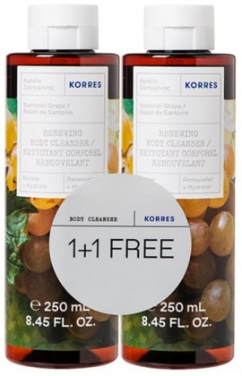 Korres Santorini Grape Body Cleanser, 2x 250ml